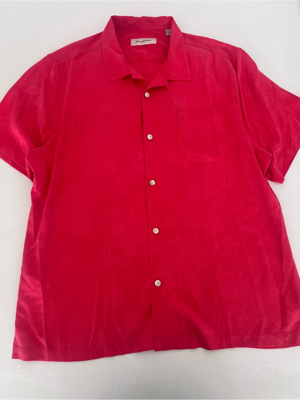 Tommy Bahama 100% Silk Red Short-Sleeve Button-Down Camp Shirt